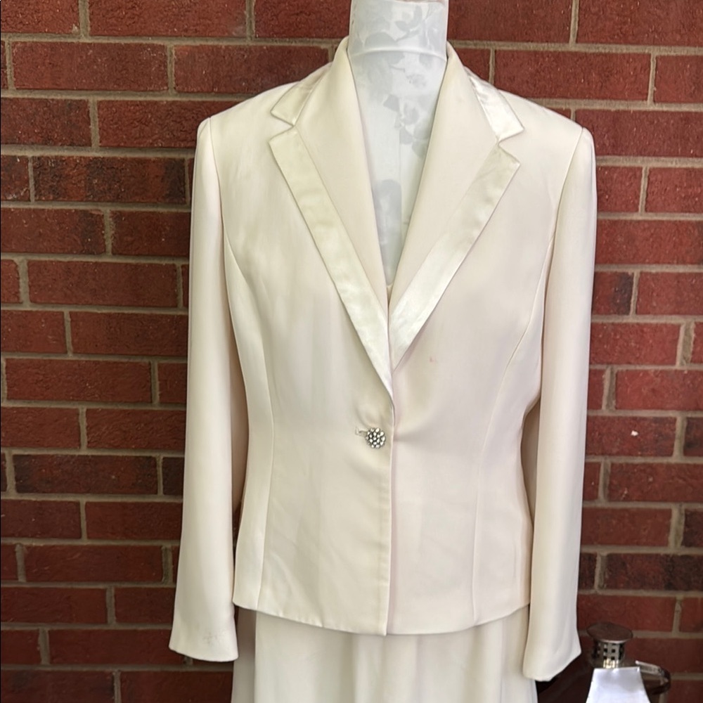 Evan Picone Cream Midi A-line Skirt for Work - Picture 4 of 16